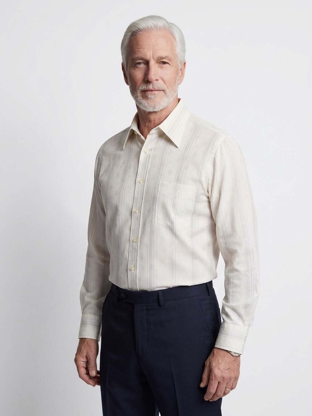 Givenchy by Chesa Vintage Long Sleeve Striped Dress Shirt